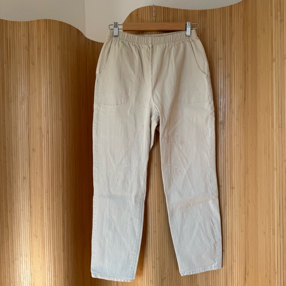 Beige Cotton Pants